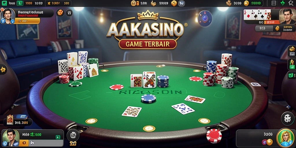 Tampilan gameplay AAKASINO yang seru dan interaktif di meja poker.