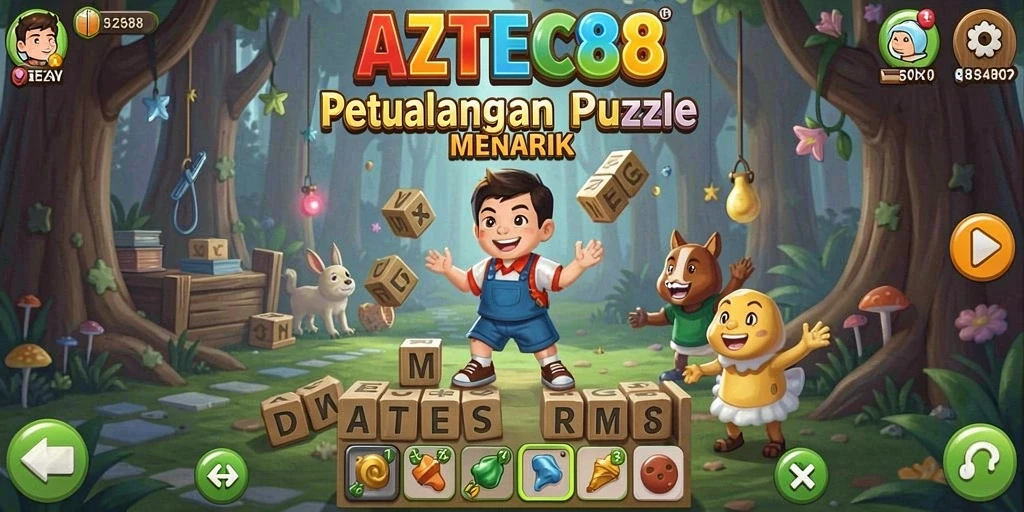 Screenshot AZTEC88 menampilkan gameplay Puzzle yang seru dan menantang.