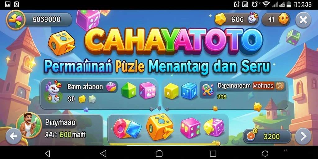Screenshot gameplay CAHAYATOTO menampilkan puzzle yang menantang.