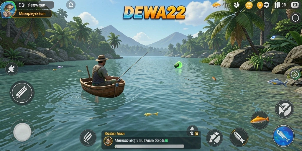 Tampilan gameplay DEWA22 yang menakjubkan di lokasi memancing.