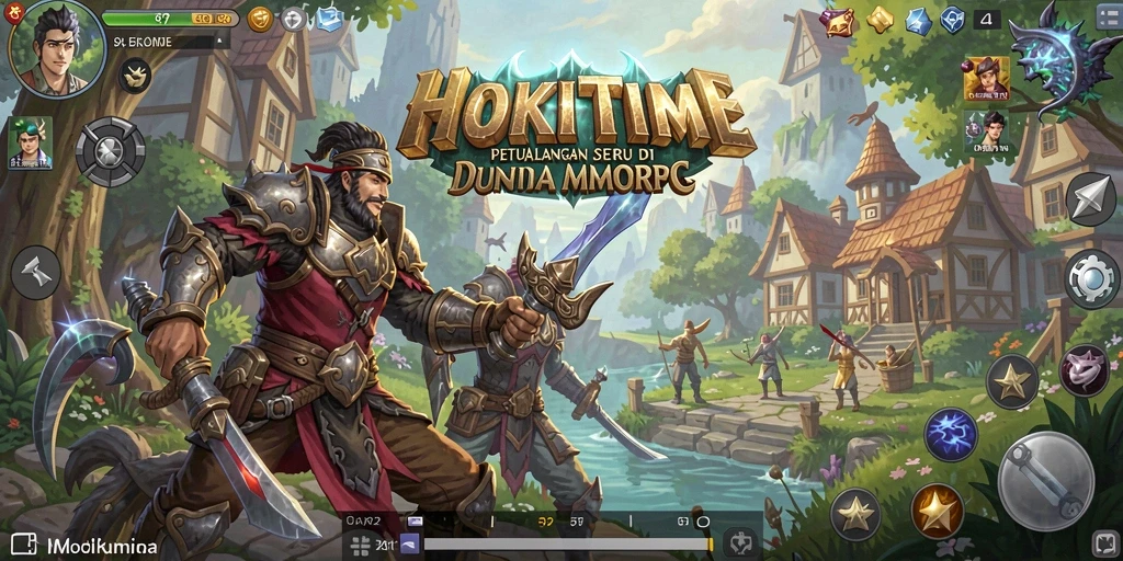 Tampilan gameplay menarik HOKITIME dalam dunia fantasi.