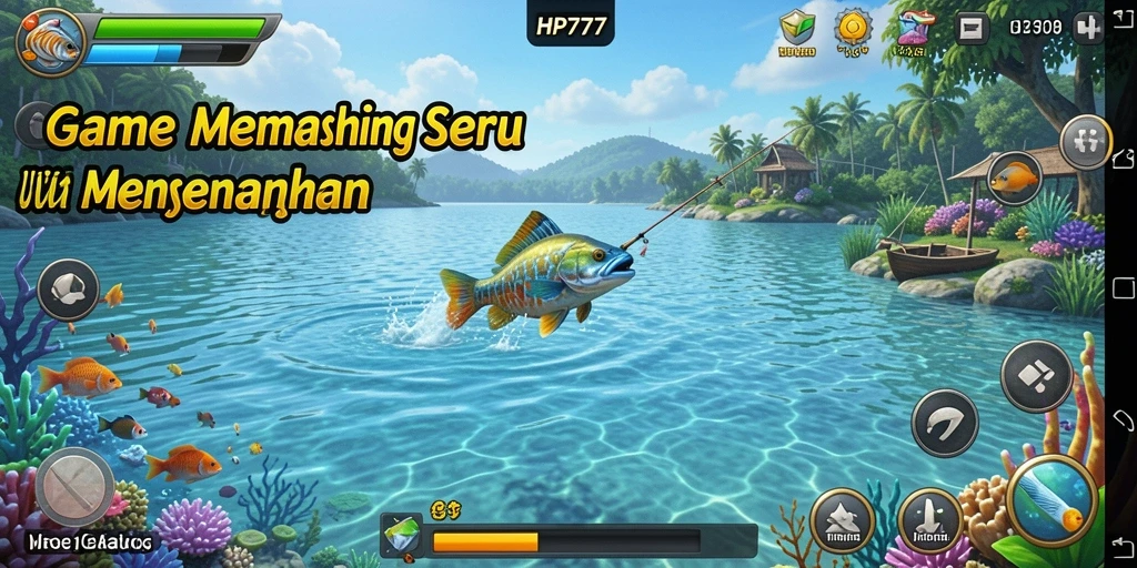 Screenshot gameplay HP777 menampilkan aksi memancing yang mendebarkan.