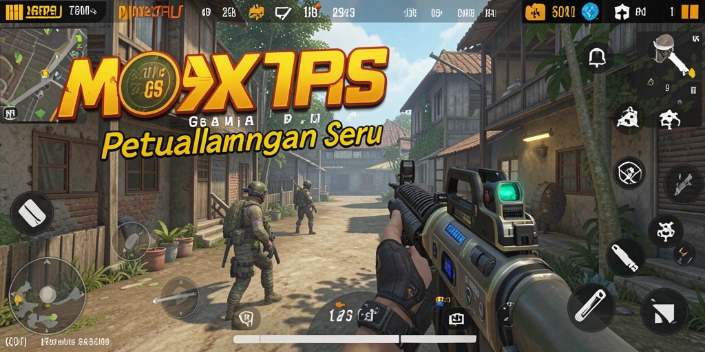Screenshot gameplay MAXSERU menampilkan aksi bertempur yang mendebarkan.