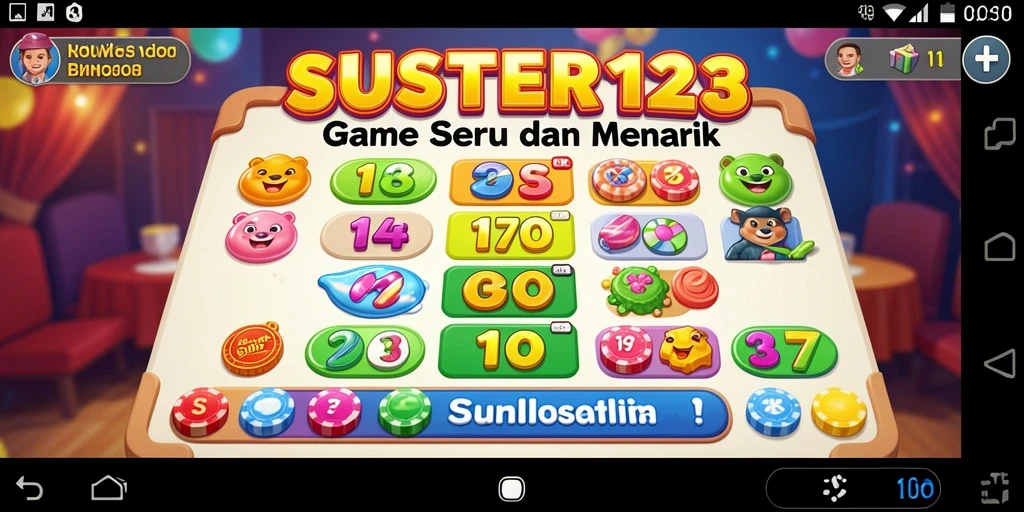 Tampilan gameplay seru SUSTER123 dalam permainan Bingo.