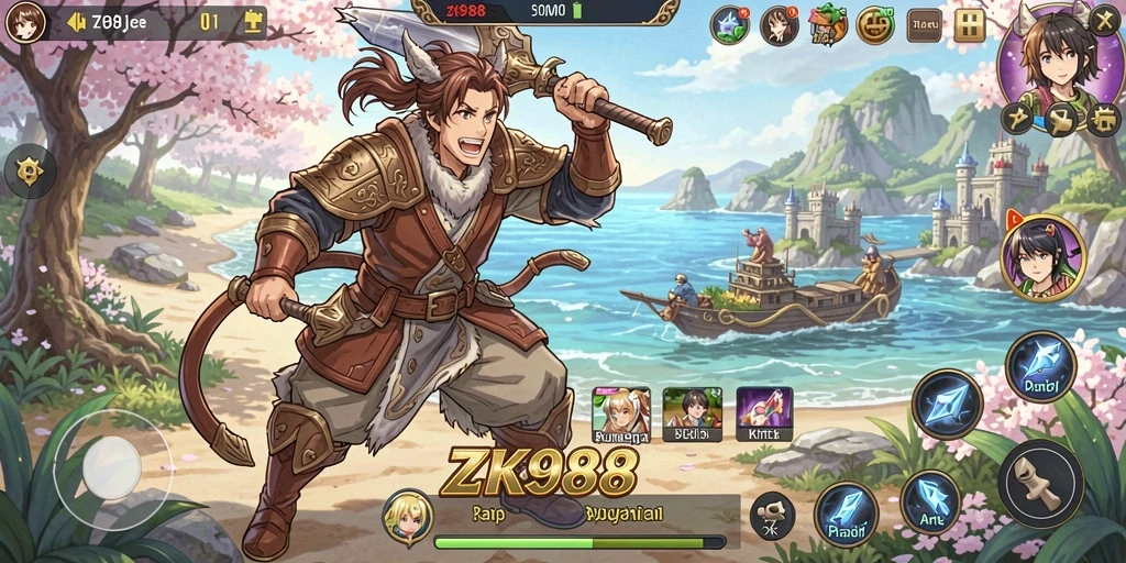 Tampilan gameplay dari ZK988 yang menakjubkan dan dinamis.